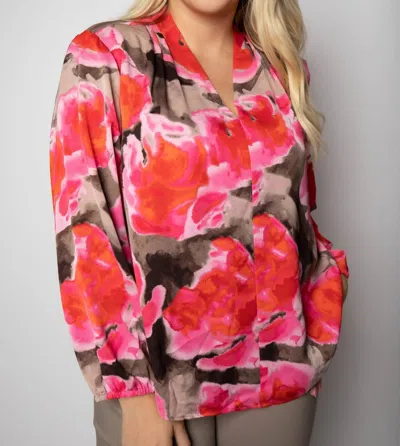 Nzt By Nic+zoe Rosy Outlook Top - Plus In Pink Multii