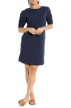 Nzt By Nic+zoe Ruched Sleeve Cotton Dress