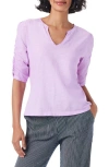 Nzt By Nic+zoe Ruched Sleeve Cotton Top In Tulip