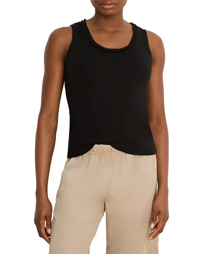 Nzt By Nic+zoe Ruffle Neck Top In Black