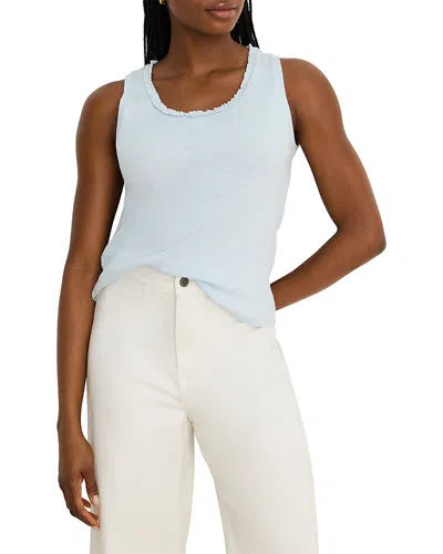 Nzt By Nic+zoe Ruffle Neck Tank In Blue