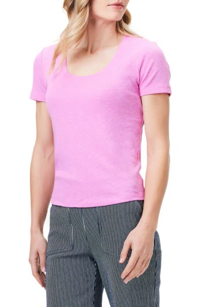 Nzt By Nic+zoe Scoop Neck Cotton Blend T-shirt In Pink Lotus