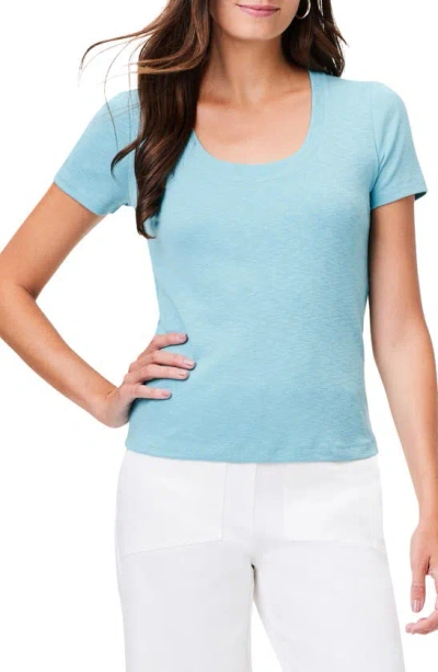 Nzt By Nic+zoe Scoop Neck Cotton Blend T-shirt In River