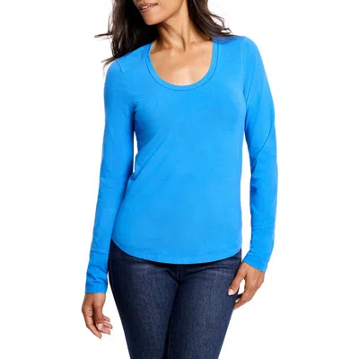 Nzt By Nic+zoe Scoop Neck Long Sleeve T-shirt In Blue