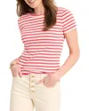 Nzt By Nic+zoe Scoop Neck Stripe Tee
