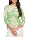 Nzt By Nic+zoe Shadow Fern Boat Neck Top In Green Multi