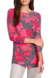 Nzt By Nic+zoe Shadow Floral Long Sleeve Shirttail Tee