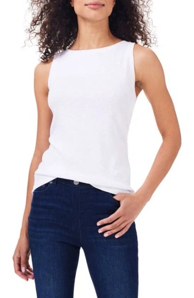 Nzt By Nic+zoe Sleeveless Boat Neck Top In Paper White