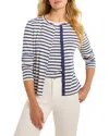 Nzt By Nic+zoe Snap Front Striped Cardigan In Blue Multi