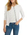 Nzt By Nic+zoe Snap Front Striped Cardigan In Grey Multi