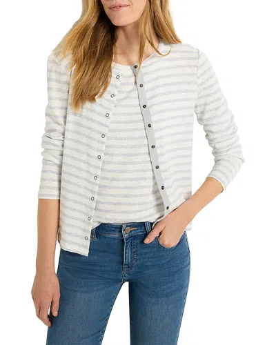 Nzt By Nic+zoe Snap Front Striped Cardigan In Grey Multi