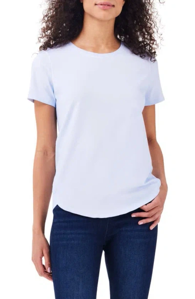 Nzt By Nic+zoe Stretch Cotton Shirttail Hem T-shirt In Crushed Ice
