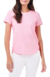 Nzt By Nic+zoe Stretch Cotton Shirttail Hem T-shirt In Grapefruit