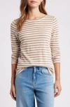 Nzt By Nic+zoe Stripe Boat Neck T-shirt In Multi