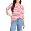 Nzt By Nic+zoe Stripe Boat Neck T-shirt In Pink
