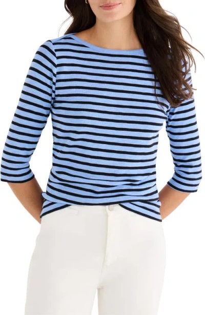 Nzt By Nic+zoe Stripe Boat Neck T-shirt In Multi