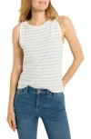 Nzt By Nic+zoe Striped Boat Neck Tank Top In Grey Multi