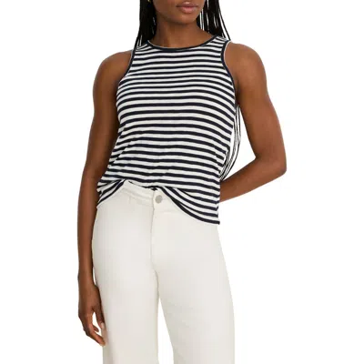Nzt By Nic+zoe Stripe Cape Rib Tank In Black