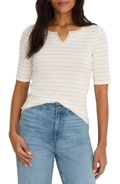 Nzt By Nic+zoe Stripe Cotton Top In White