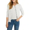 Nzt By Nic+zoe Snap Front Striped Cardigan In Grey Multi