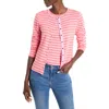 Nzt By Nic+zoe Snap Front Striped Cardigan In Pink Multi