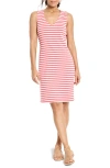 Nzt By Nic+zoe Striped Sleeveless V Neck Dress