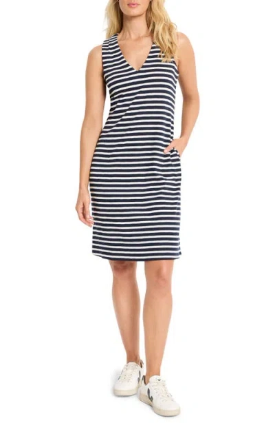 NZT BY NIC+ZOE NZT BY NIC+ZOE STRIPE SLEEVELESS COTTON & MODAL TANK DRESS