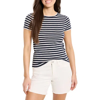 Nzt By Nic+zoe Scoop Neck Stripe Tee
