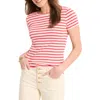 Nzt By Nic+zoe Scoop Neck Stripe Tee