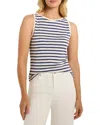 Nzt By Nic+zoe Striped Boat Neck Tank Top In Blue Multi