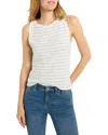 Nzt By Nic+zoe Striped Boat Neck Tank Top In Grey Multi