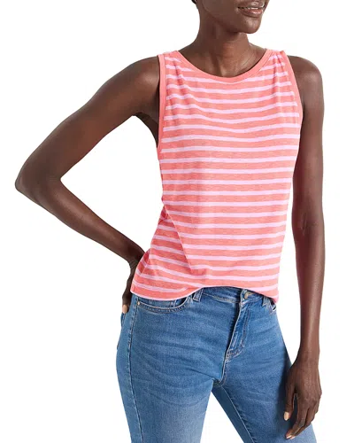 Nzt By Nic+zoe Striped Boat Neck Tank Top In Pink Multi