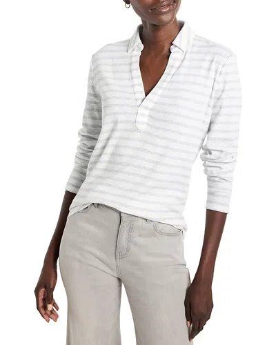 Nzt By Nic+zoe Striped Easy Fit Polo In Grey Multi