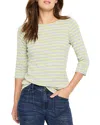 Nzt By Nic+zoe Stripe Boat Neck T-shirt In Green Multi