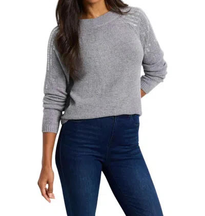 Nzt By Nic+zoe Subtle Shine Sweater In Nickel In Grey