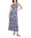 Nzt By Nic+zoe Floret Blues Sleeveless Maxi Dress In Blue