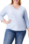 Nzt By Nic+zoe Three Quarter Sleeve Top In Powder Blue