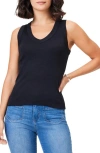 Nzt By Nic+zoe V-neck Cotton Blend Tank In Black Onyx