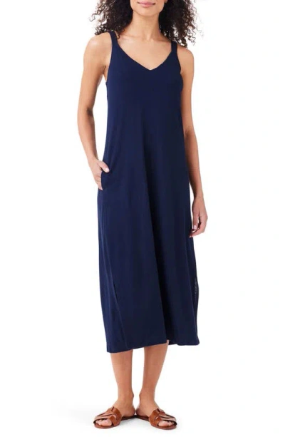 Nzt By Nic+zoe V-neck Tank Midi Dress In Dark Indigo