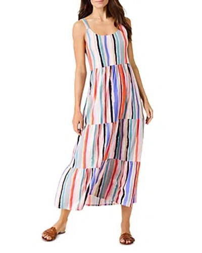 Nzt Nic+zoe Painted Striped Tiered Maxi Dress In Multi