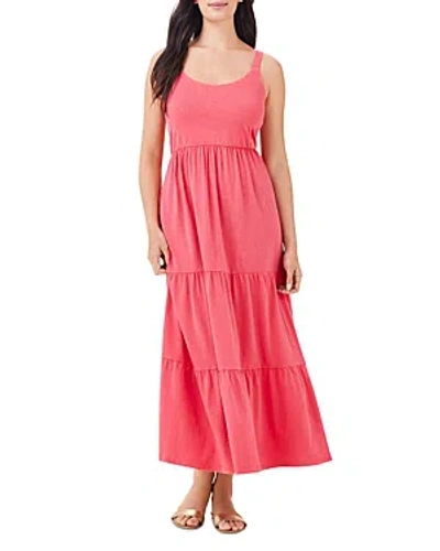 Nzt Nic+zoe Tiered Knit Maxi Dress In Red