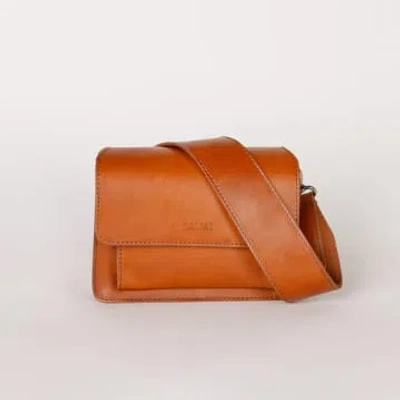 O My Bag Harper Cognac Mini Classic Leather Bag In Orange