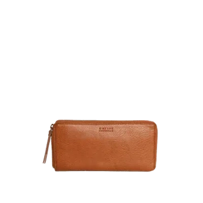 O My Bag Sonny Cognac Stromboli Leather Long Wallet In Brown