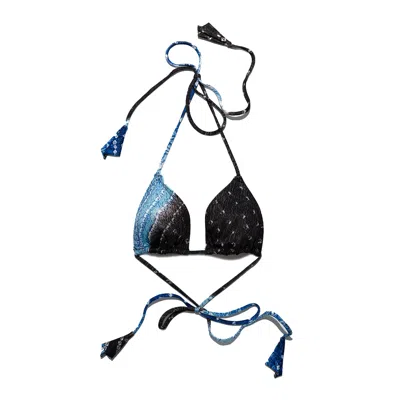 O Niki Women's Black / Blue Water Black - Bikini Triangle  Top In Multi