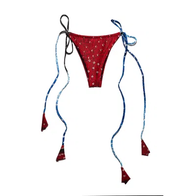 O Niki Women's Fire Red - Bikini Bottoms With Long Ties