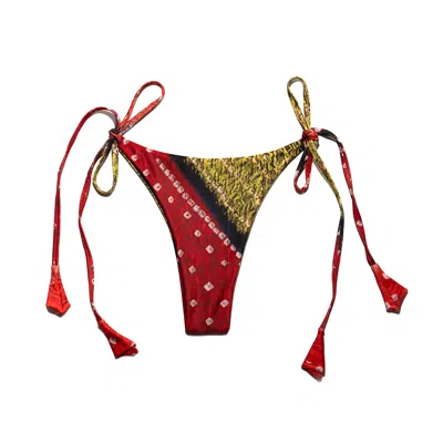 O Niki Women's Red / Green Fire Red & Green - Bikini Bottom In Multi