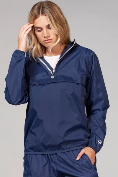 O8lifestyle Unisex 1/4 Zip Rain Jacket In Navy