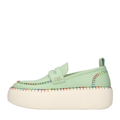 Oa-non-fashion Oa Non-fashion Flat Shoes Green In Verde Blu E Verdi