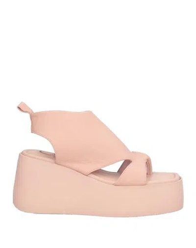 Oa Non-fashion Woman Thong Sandal Blush Size 8 Calfskin In Pink