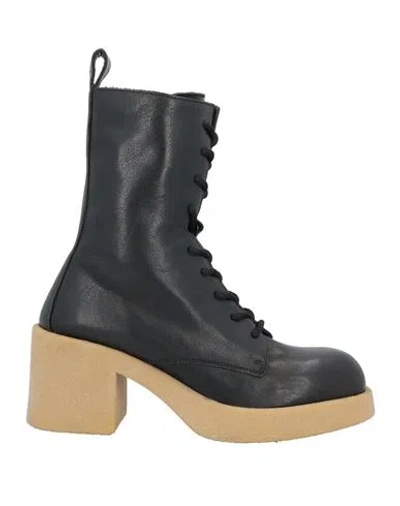 Oa Non-fashion Woman Ankle Boots Black Size 8 Calfskin